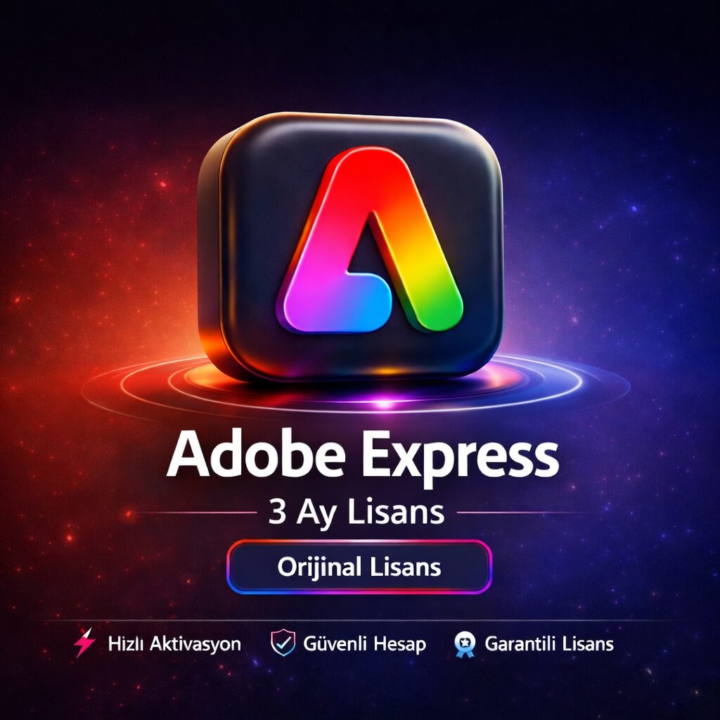 Adobe Express 3 Aylık Orijinal Lisans – Firefly Yapay Zeka Destekli Premium Tasarım